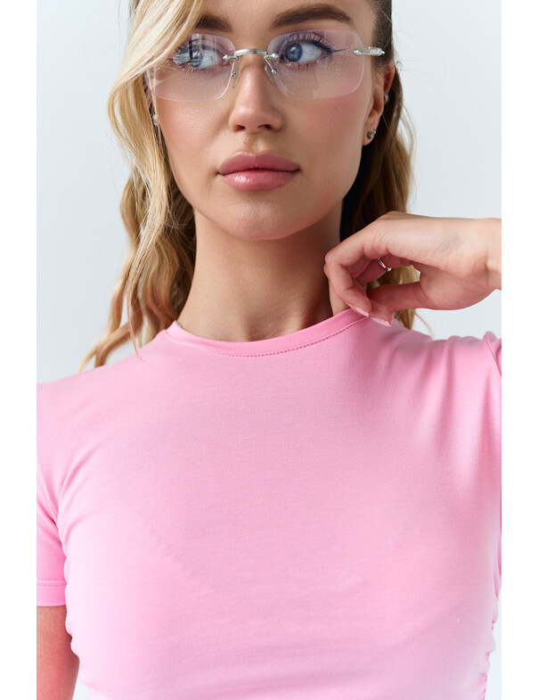 Футболка асиметрична зі збіркою