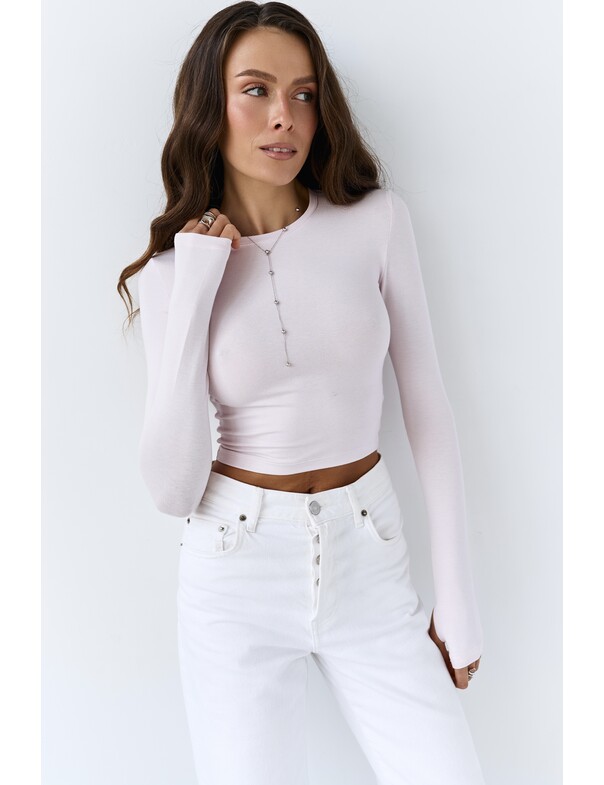 Лонгслів топ з вирізом на пальчик