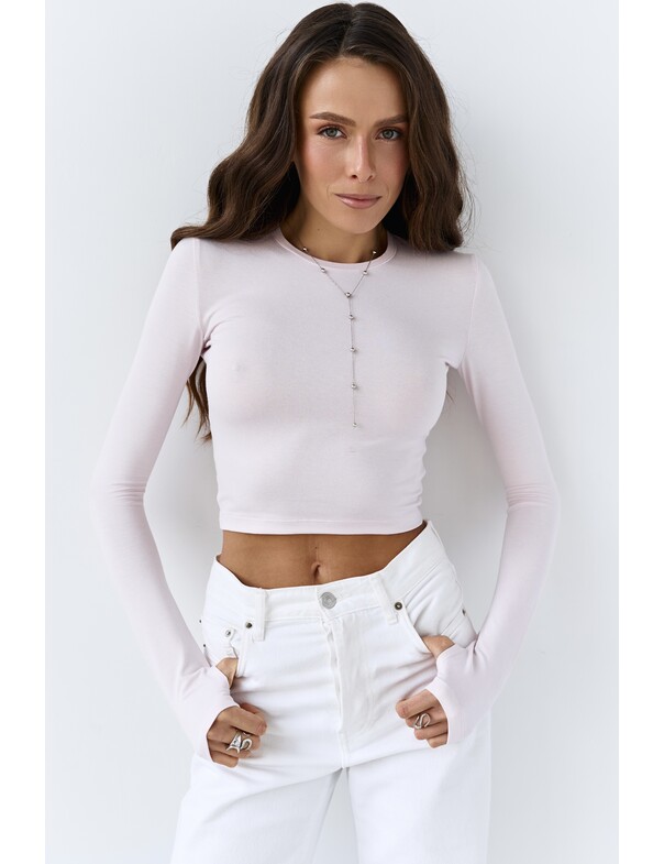 Лонгслив топ с вырезом на пальчик