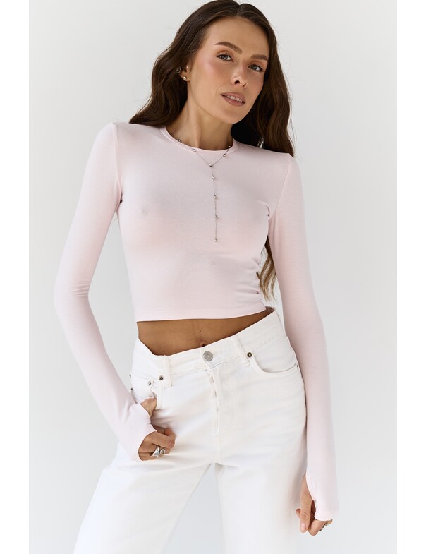 Лонгслив топ с вырезом на пальчик