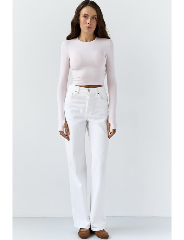 Лонгслів топ з вирізом на пальчик