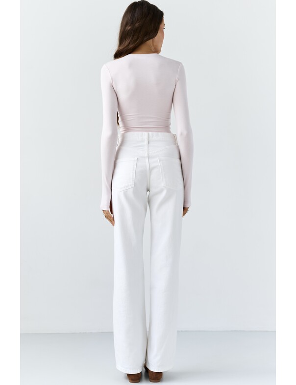 Лонгслів топ з вирізом на пальчик