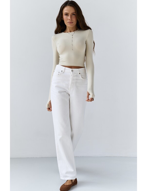 Лонгслів топ з вирізом на пальчик