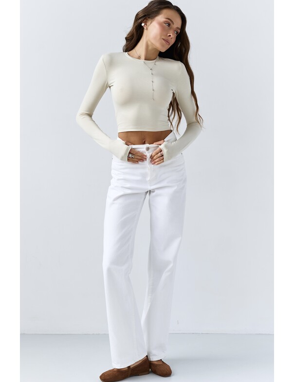 Лонгслів топ з вирізом на пальчик