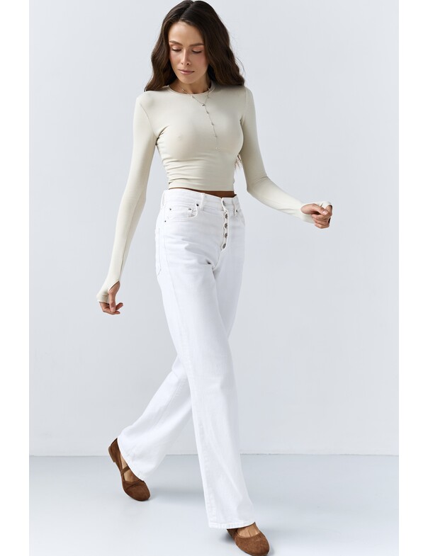 Лонгслив топ с вырезом на пальчик