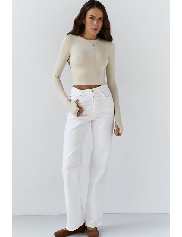 Лонгслив топ с вырезом на пальчик