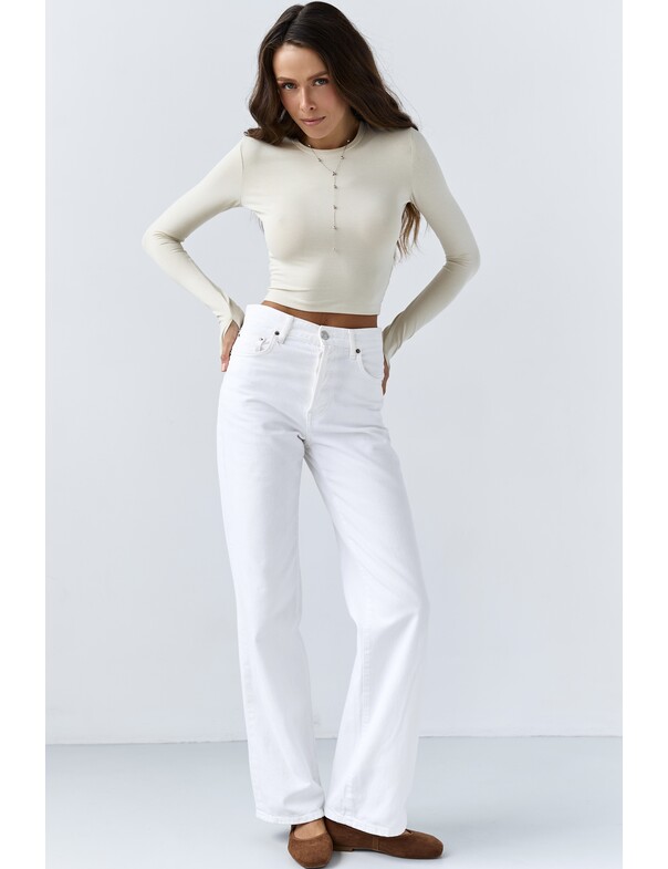 Лонгслів топ з вирізом на пальчик