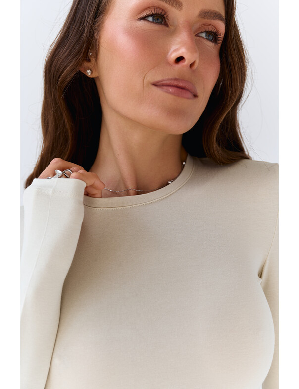 Лонгслів топ з вирізом на пальчик