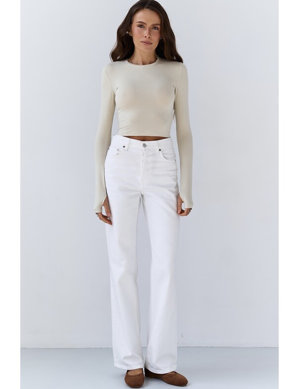 Лонгслив топ с вырезом на пальчик