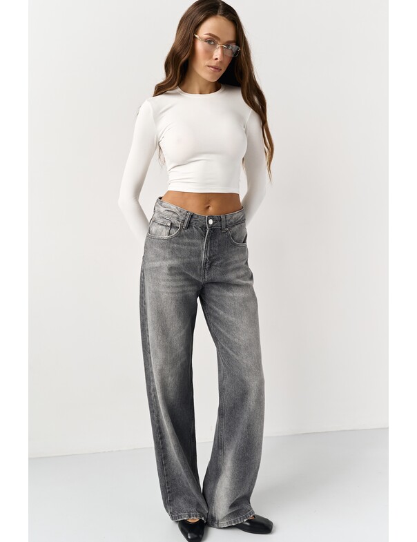 Лонгслів топ з вирізом на пальчик