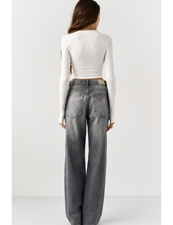 Лонгслів топ з вирізом на пальчик