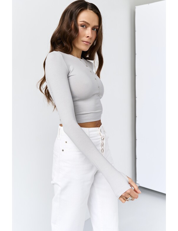 Лонгслив топ с вырезом на пальчик