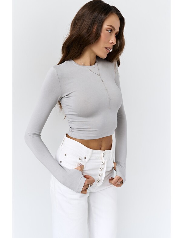 Лонгслив топ с вырезом на пальчик