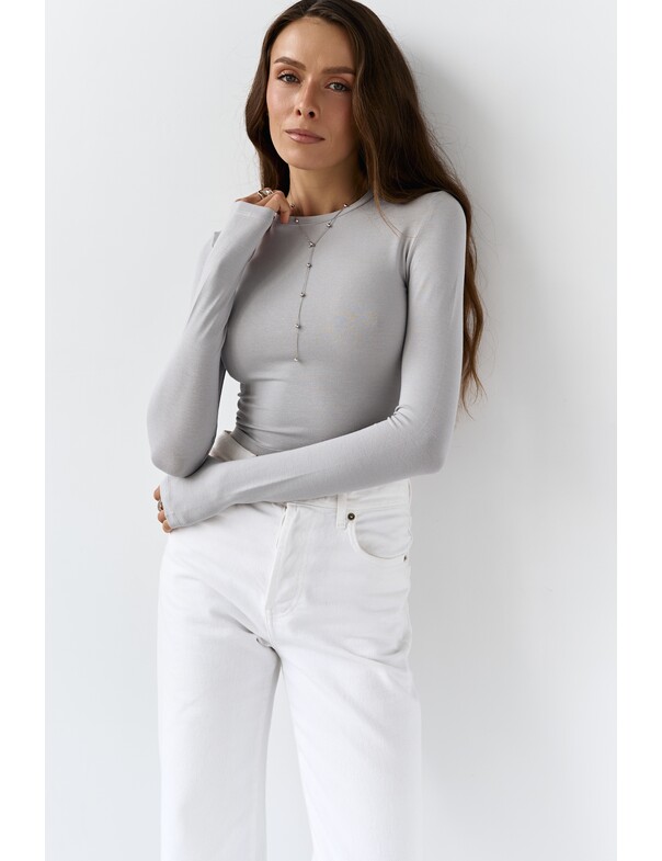 Лонгслів топ з вирізом на пальчик