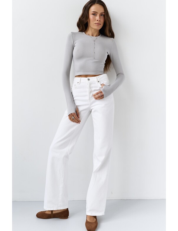 Лонгслів топ з вирізом на пальчик