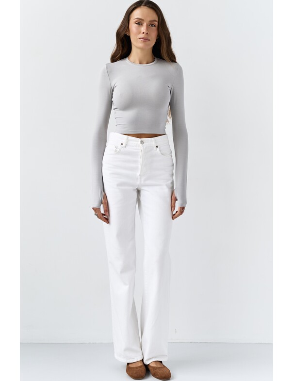 Лонгслив топ с вырезом на пальчик